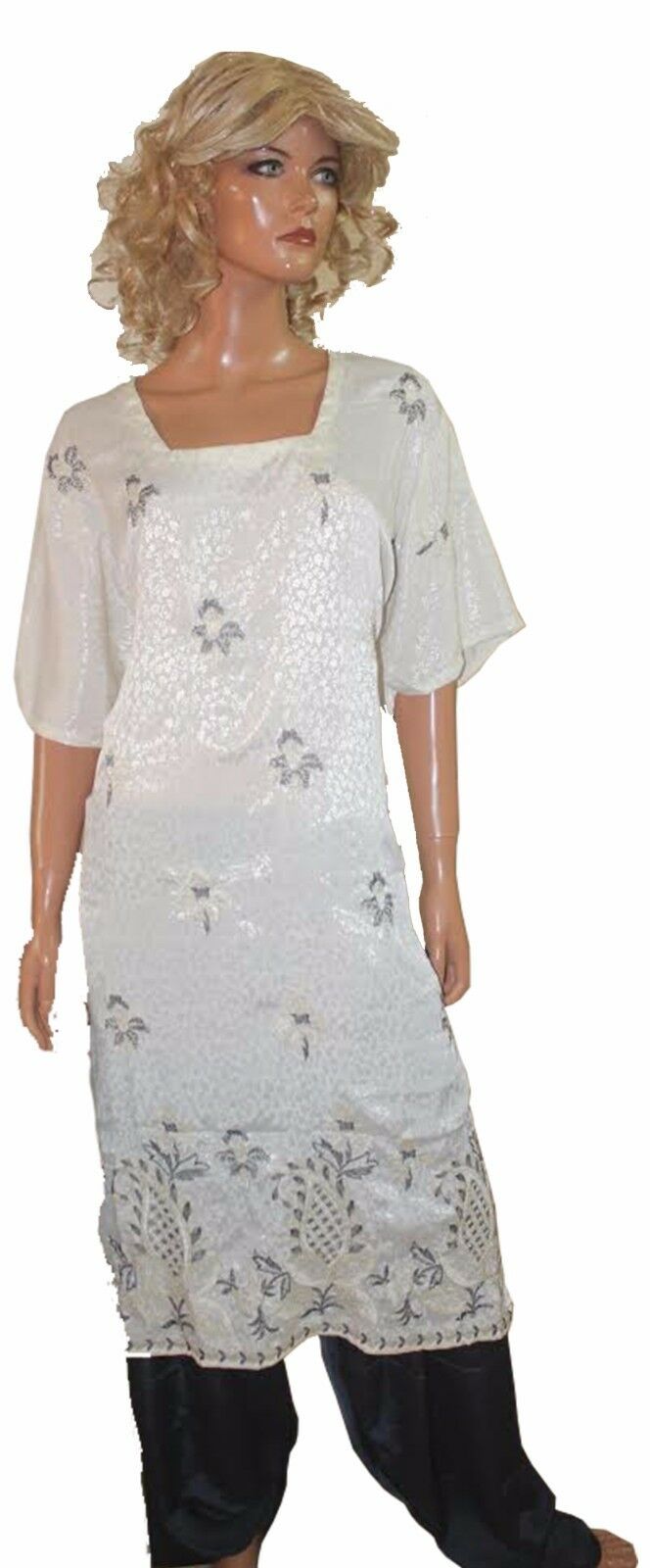 White Grey Designer Salwar Kameez Dupatta Chest Plus size 52 New arrivals