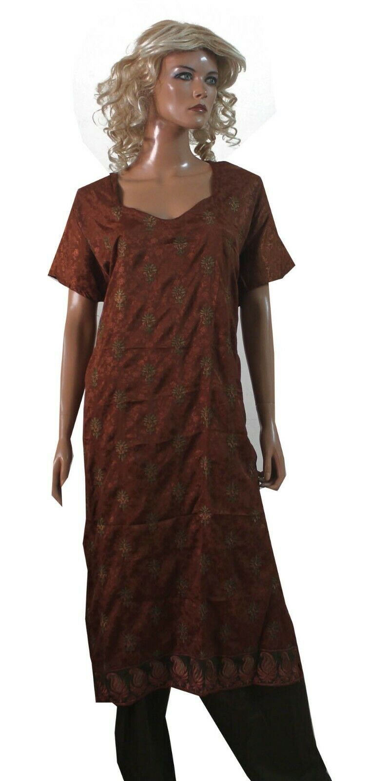 Brown Embellished & Embroidered Suit Designer Crepe Salwar kameez Plus size 56