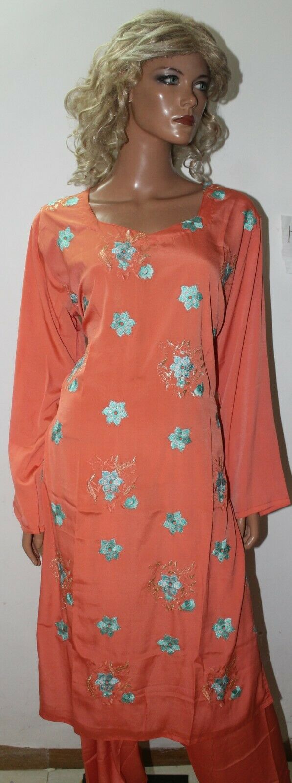 Melon Floral  Embroidered Kurta Dupatta  Dress Suit  Salwar kameez Plus size 48