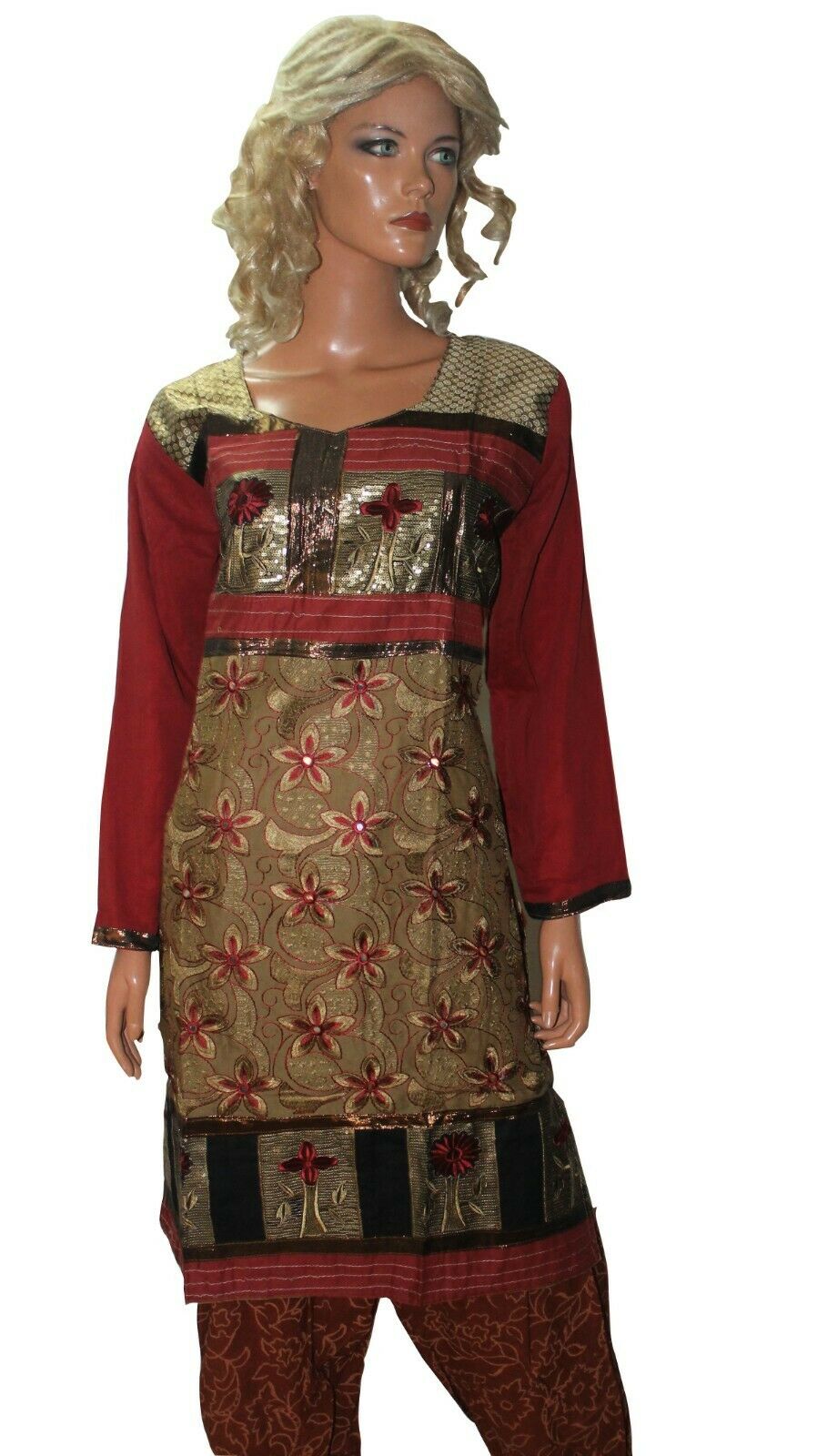 Brown Ready Wear Salwar Kameez chest Size 42 Full sleeves