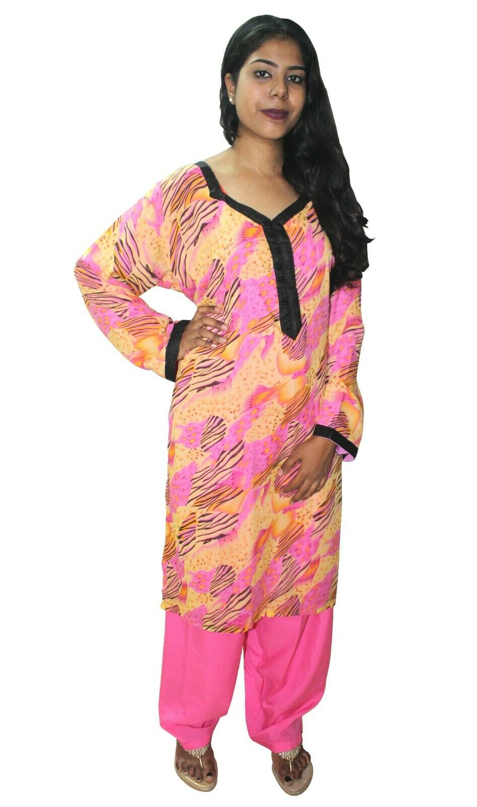 Pink   Designer Salwar kameez Kurta Dupatta pakistani Chest plus Size 52