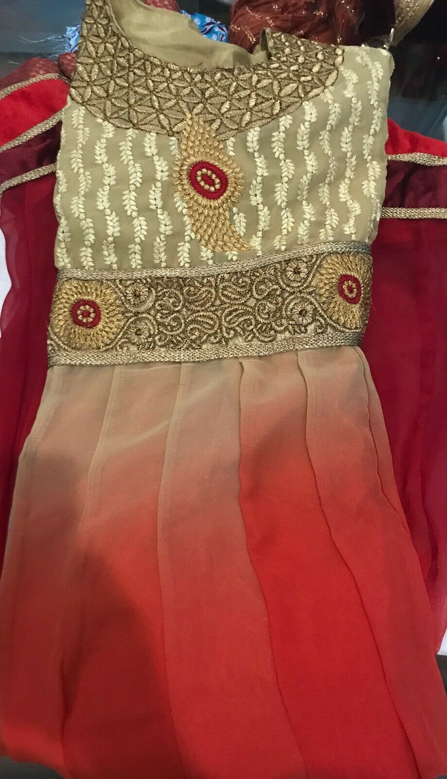 Red Designer anarkali Chest size 38 New Arrivals Salwar kameez Dress Toe Length