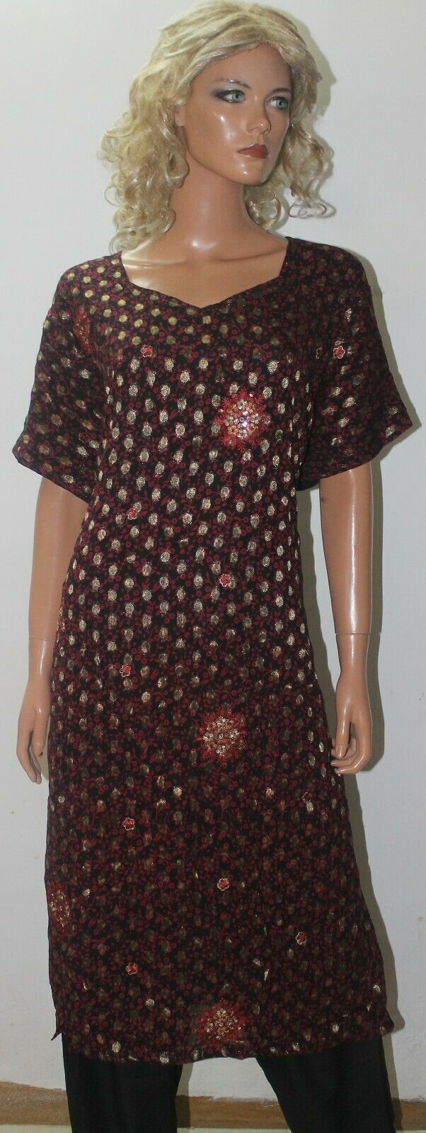 Black Printed Crepe Collections Salwar kameez Chest Plus Size 56