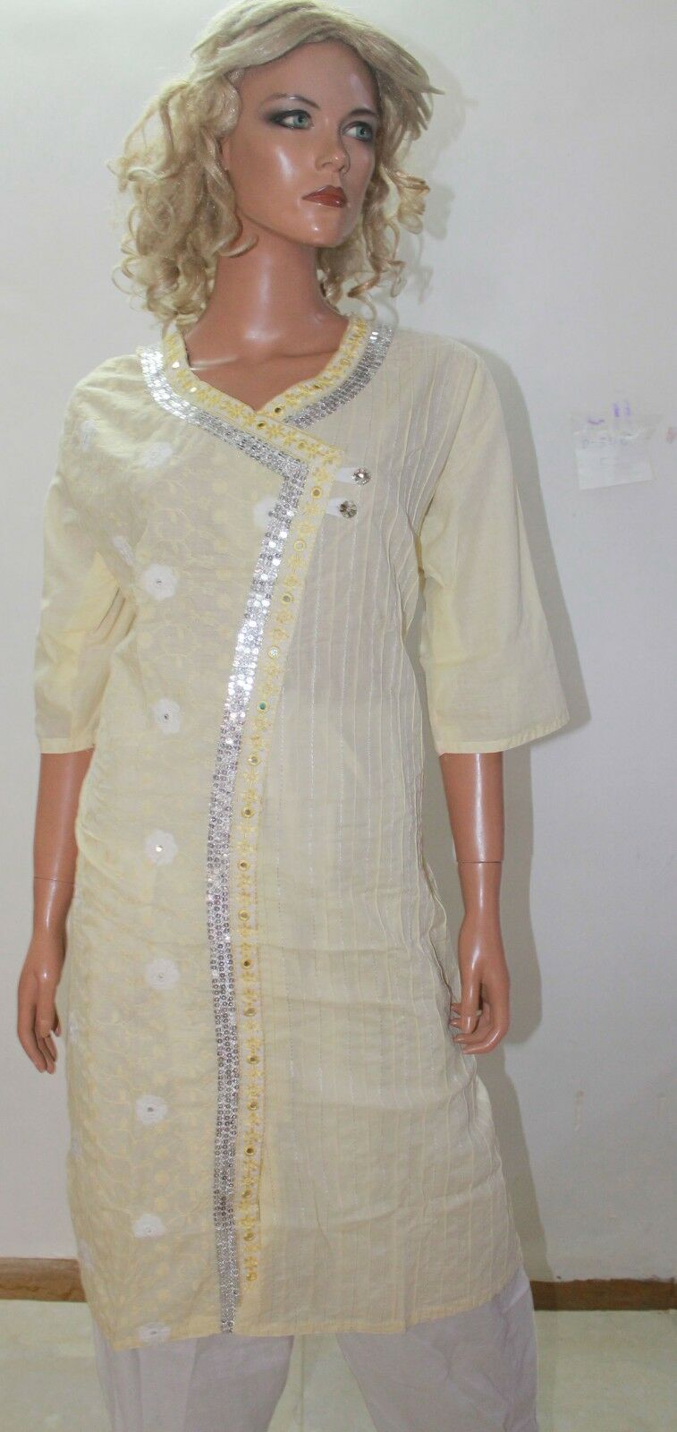 Cream White Indian Wear salwar kameez Suit Plus size 50