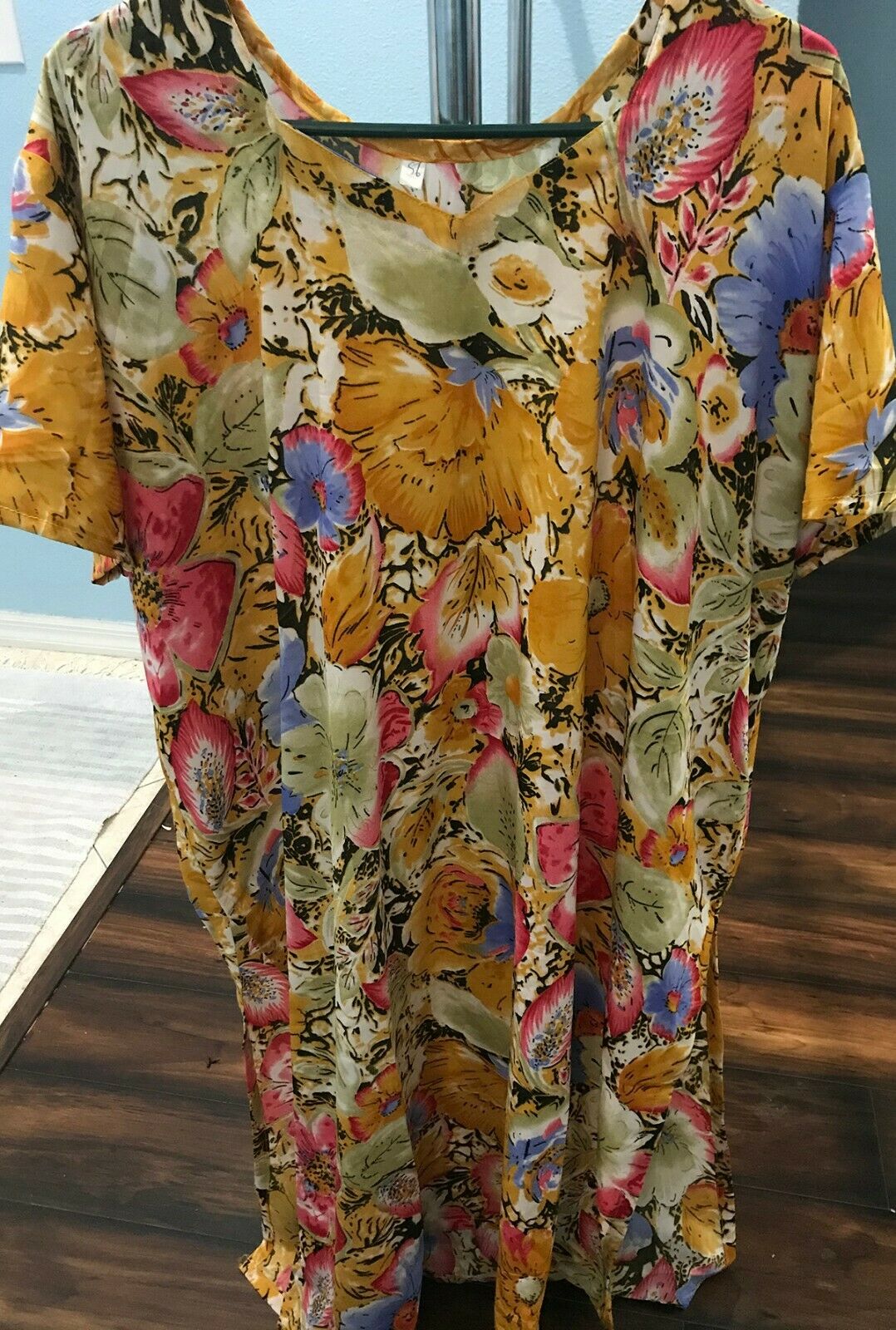 Yellow Soft Crepe Women Favorite Dress salwar kameez Plus size 56 Floral print