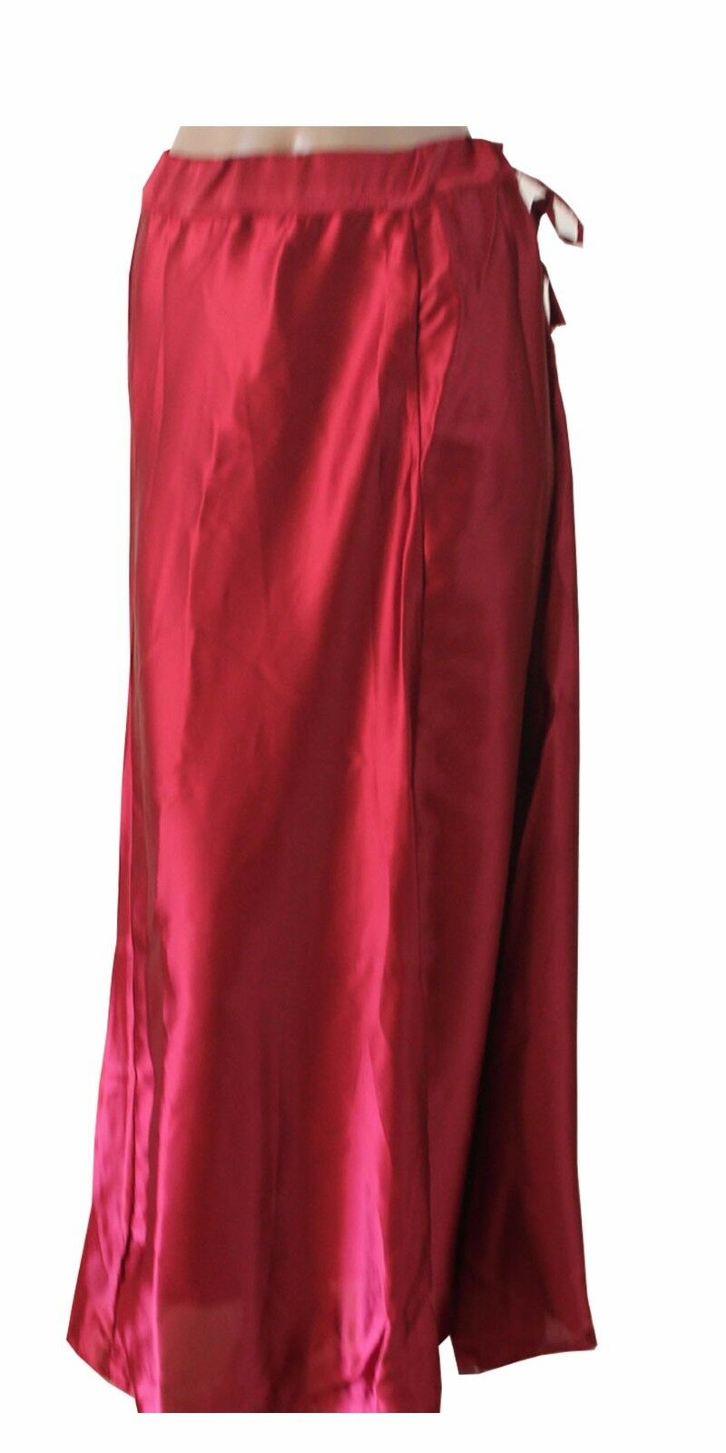 Burgundy Satin Indian saree Petticoat Underskirt belly dancing Lehanga slip