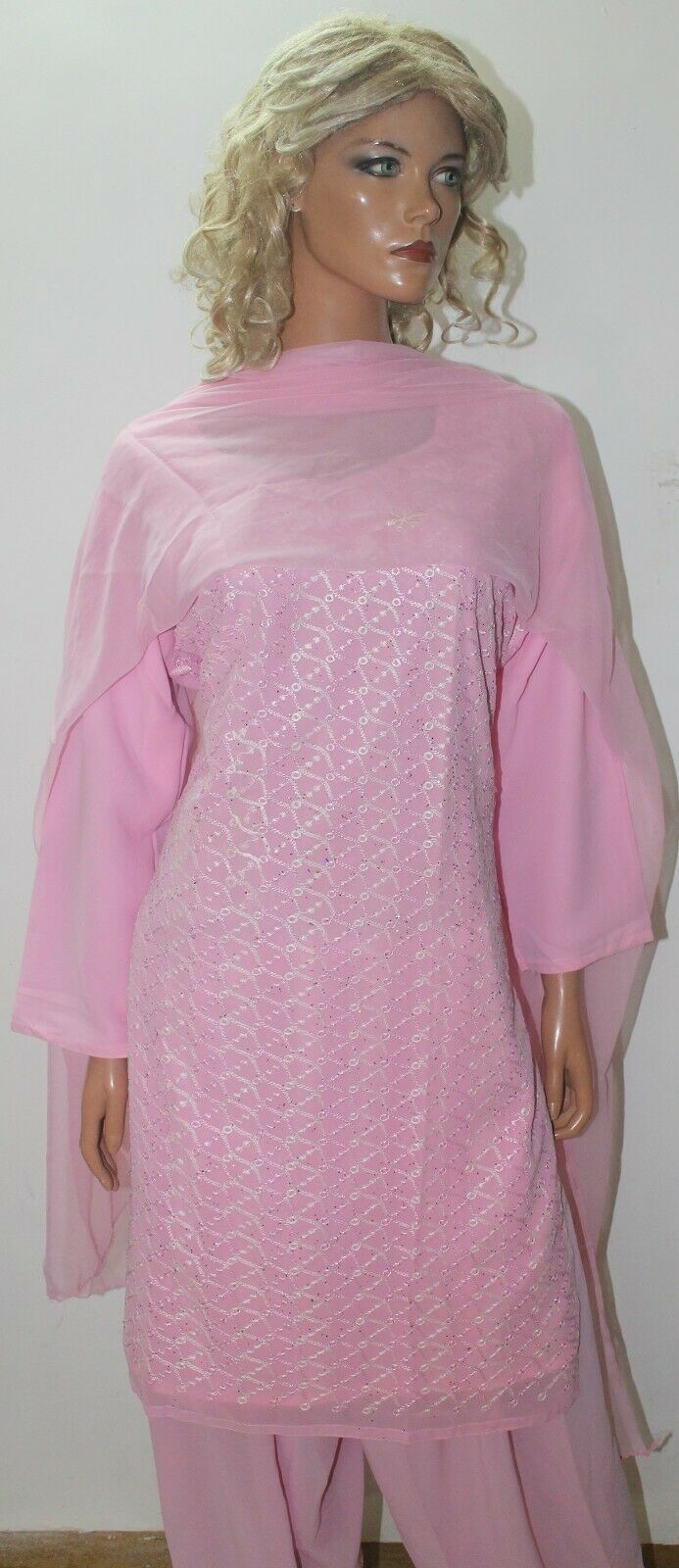 Pink Embroidered Ready Wear Summer Collections Salwar kameez Chest Size 44