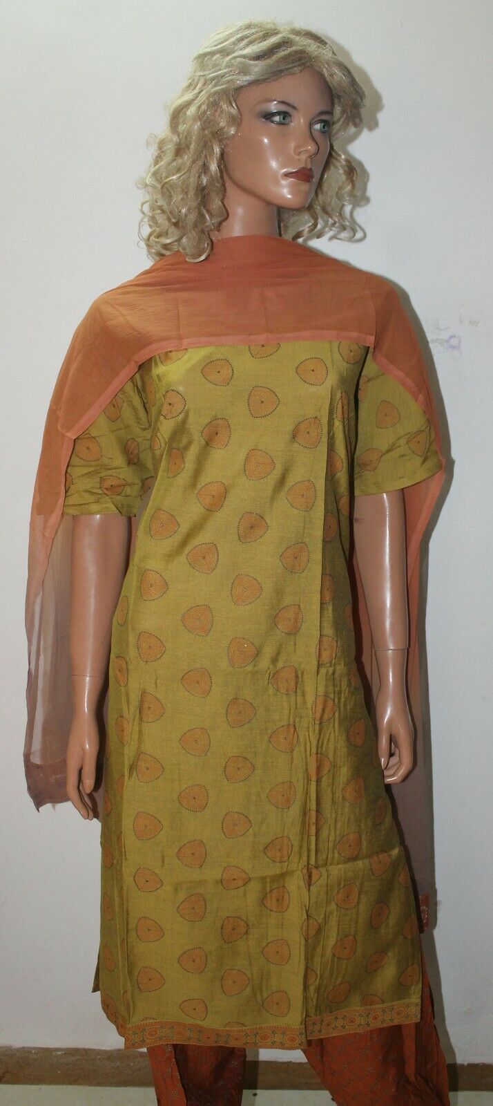 Olive Green Cotton Summer Collections Salwar kameez Chest Size 46