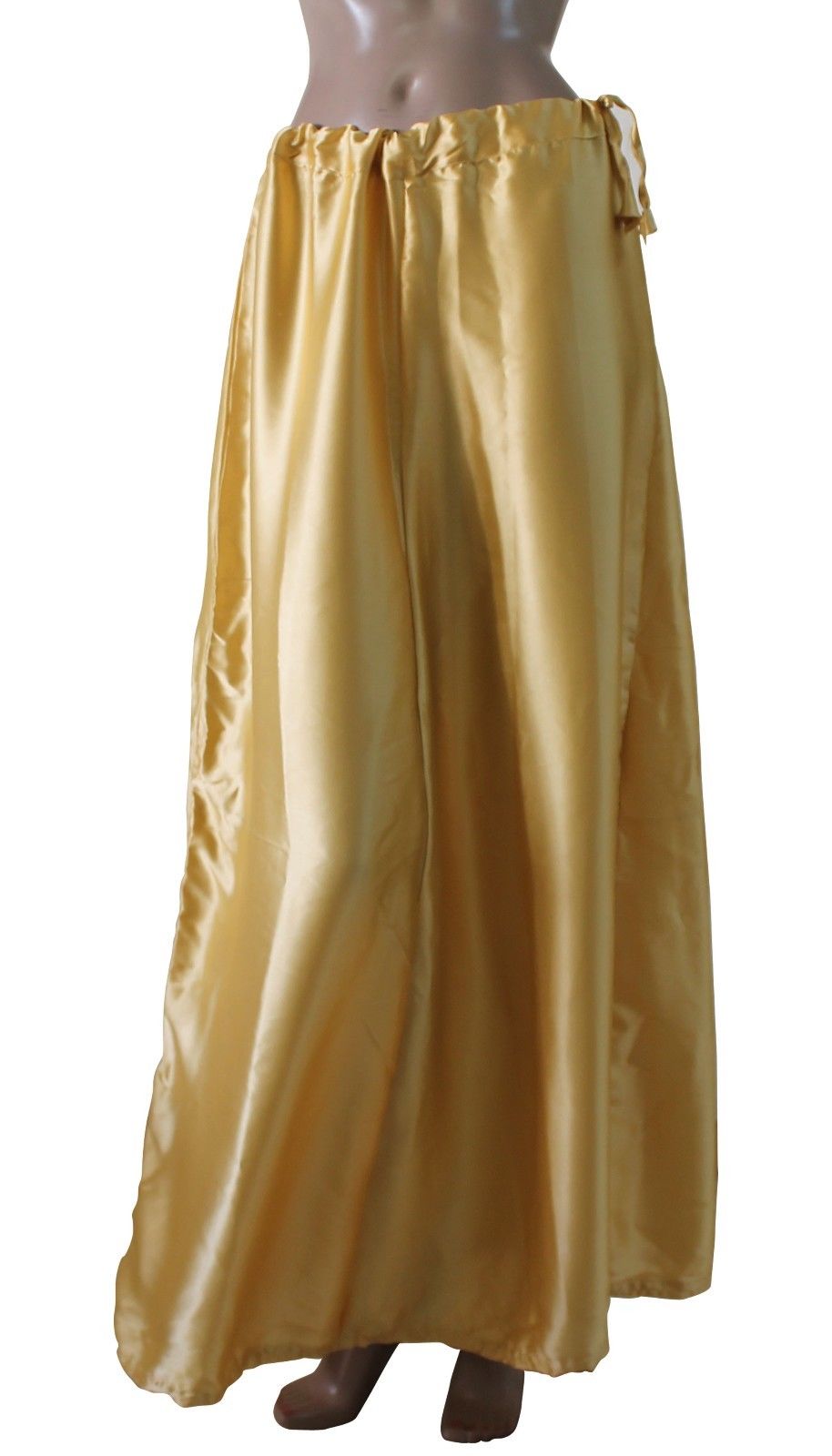 Gold soft satin skirt sari  saree Petticoat Underskirt Plus sizes up to 5XL