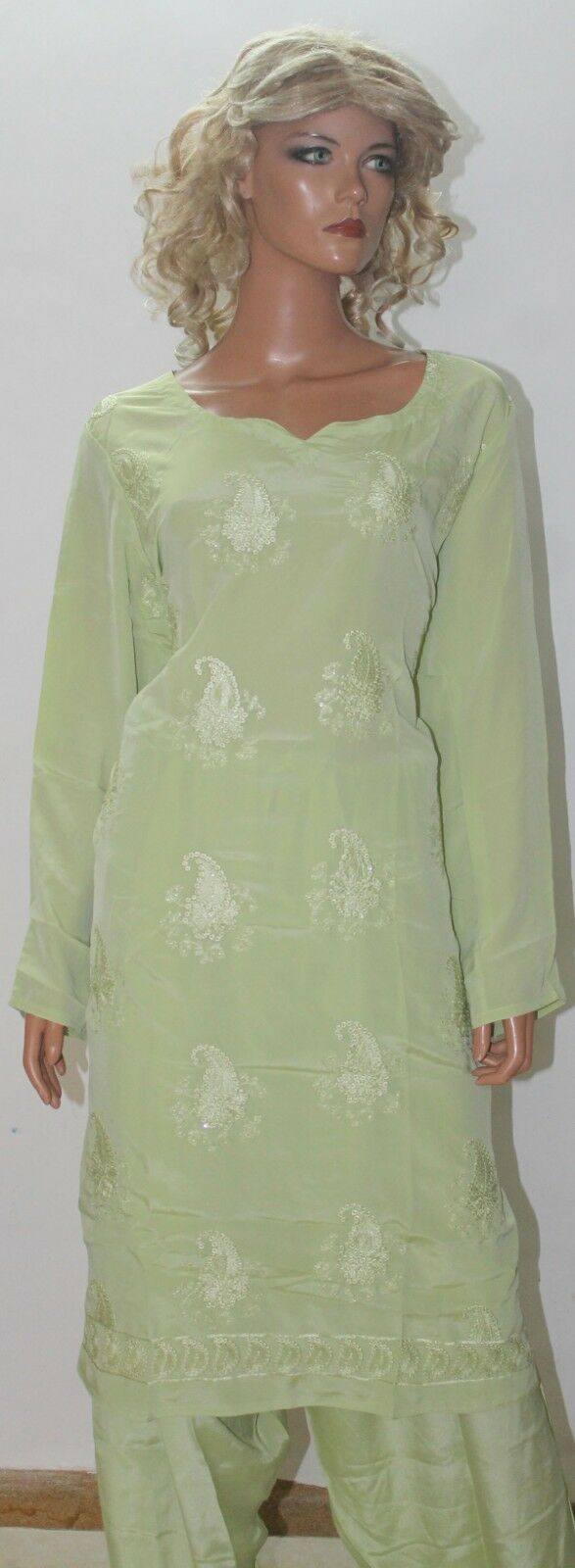 Lime Green Indian Clothing Dress Salwar suit By Manha Plus size 50