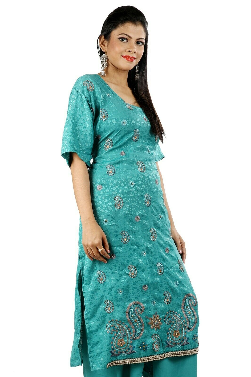 Blue Traditional Wedding Party Wear Designer Salwar Kameez chest Plus Size 52