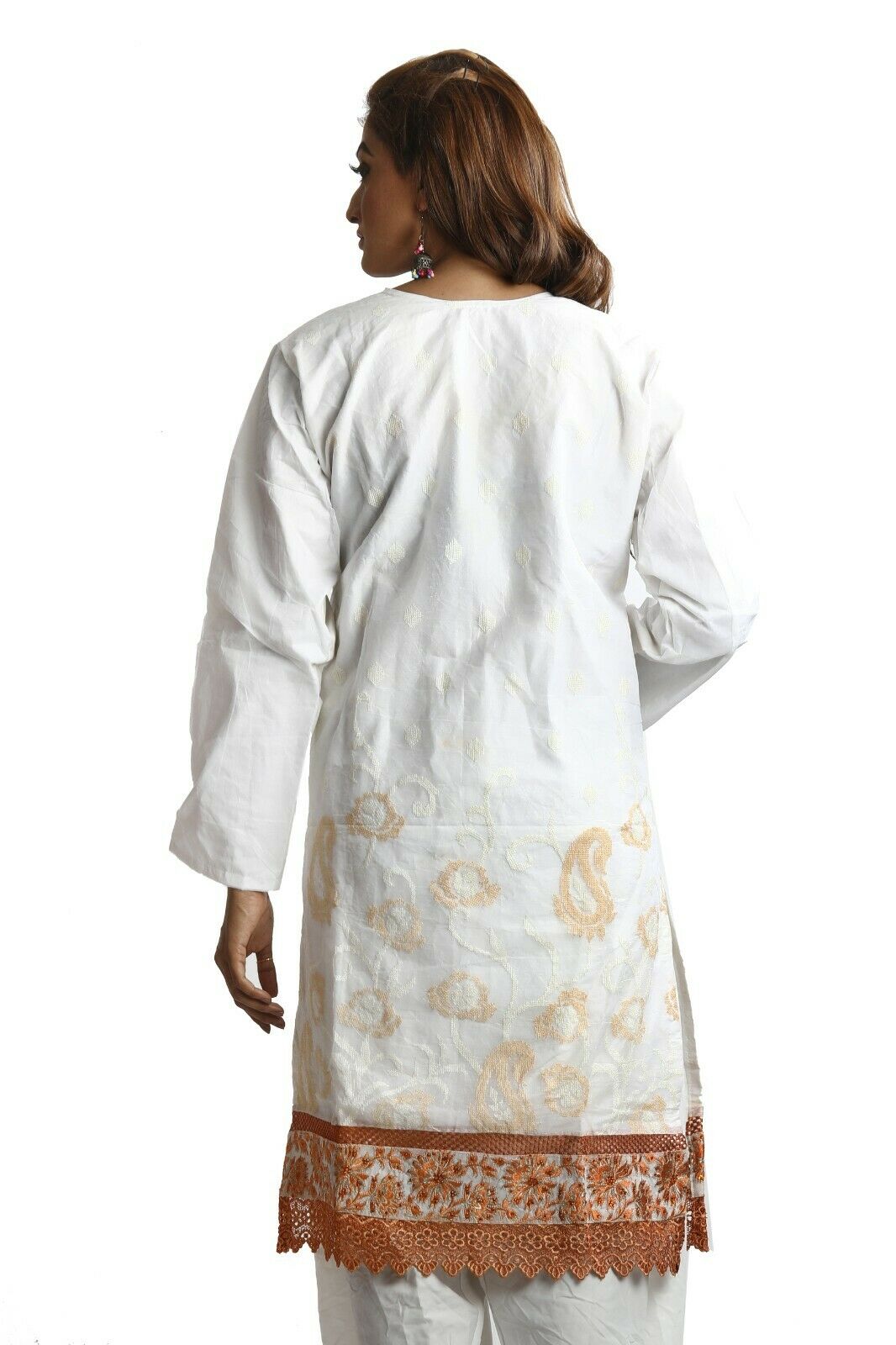 White Cotton Wedding Party Wear Designer wear Dress chest Plus size 48