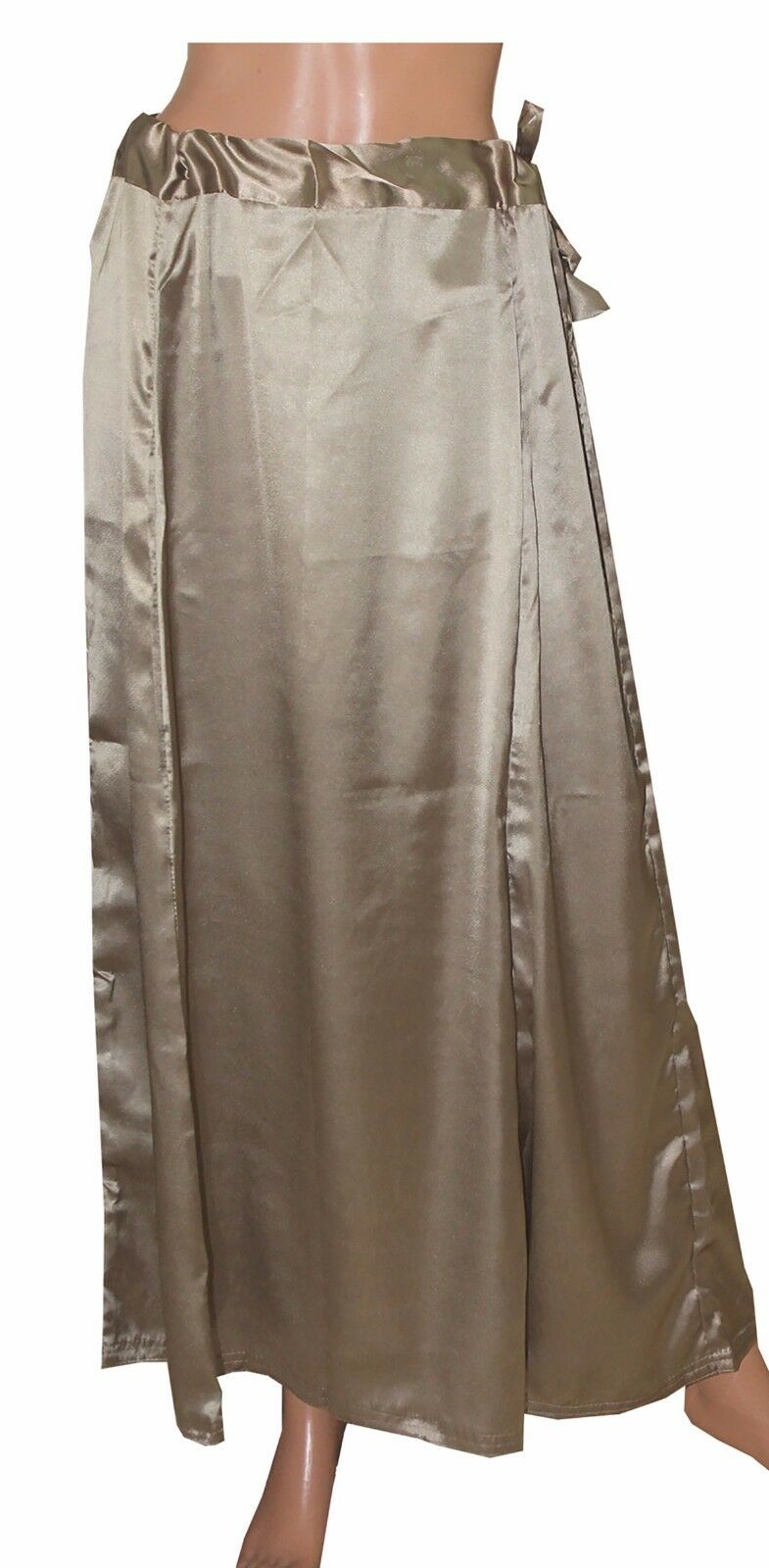 Stale Gray Satin Indian Sari saree  Petticoat Underskirt