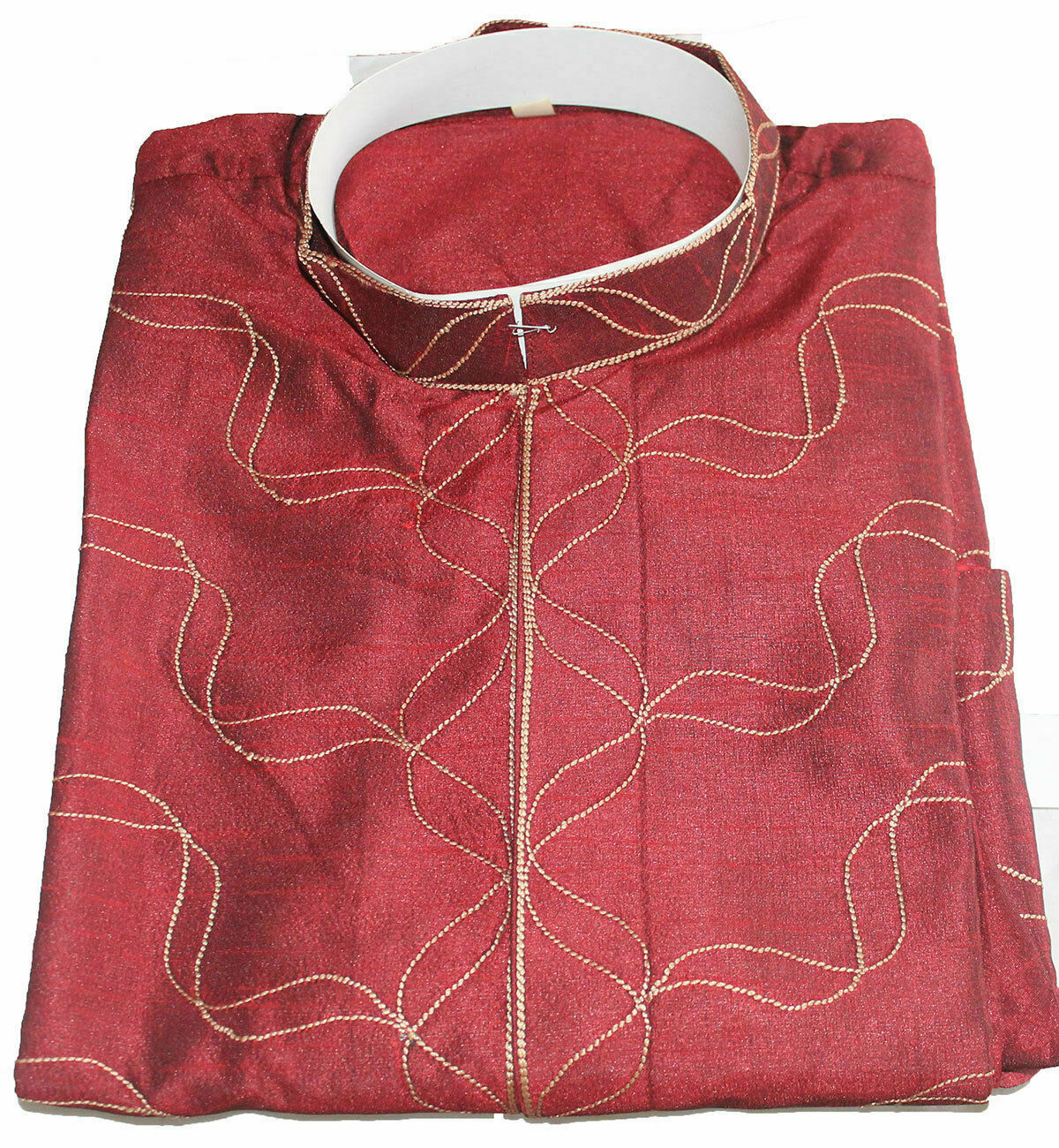 Burgundy Embroidered Sherwani Indian Mens Kurta Pajama Set Three pieces