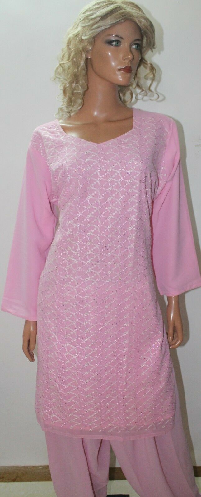 Pink Embroidered Ready Wear Summer Collections Salwar kameez Chest Size 44