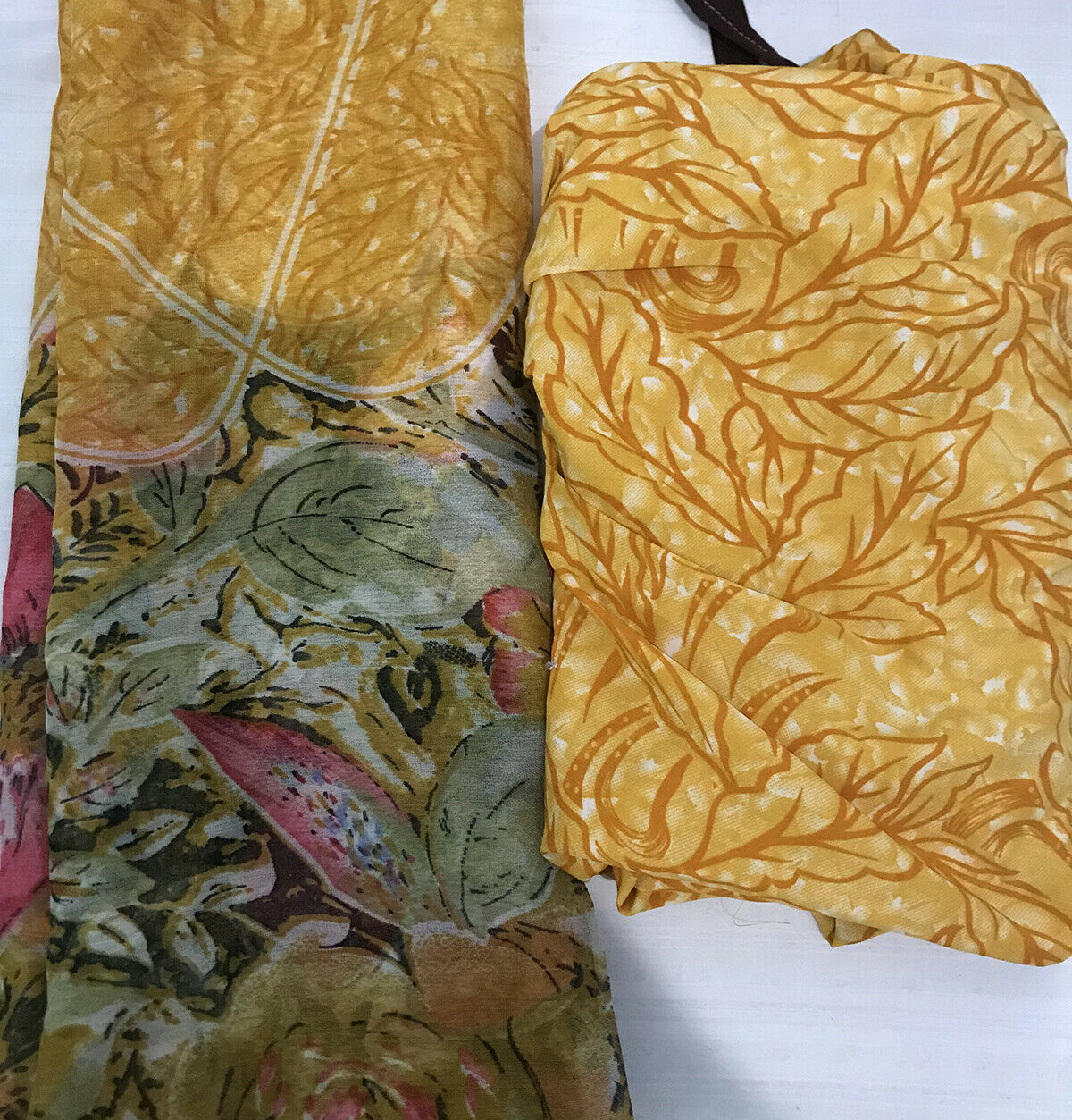 Yellow Soft Crepe Women Favorite Dress salwar kameez Plus size 56 Floral print