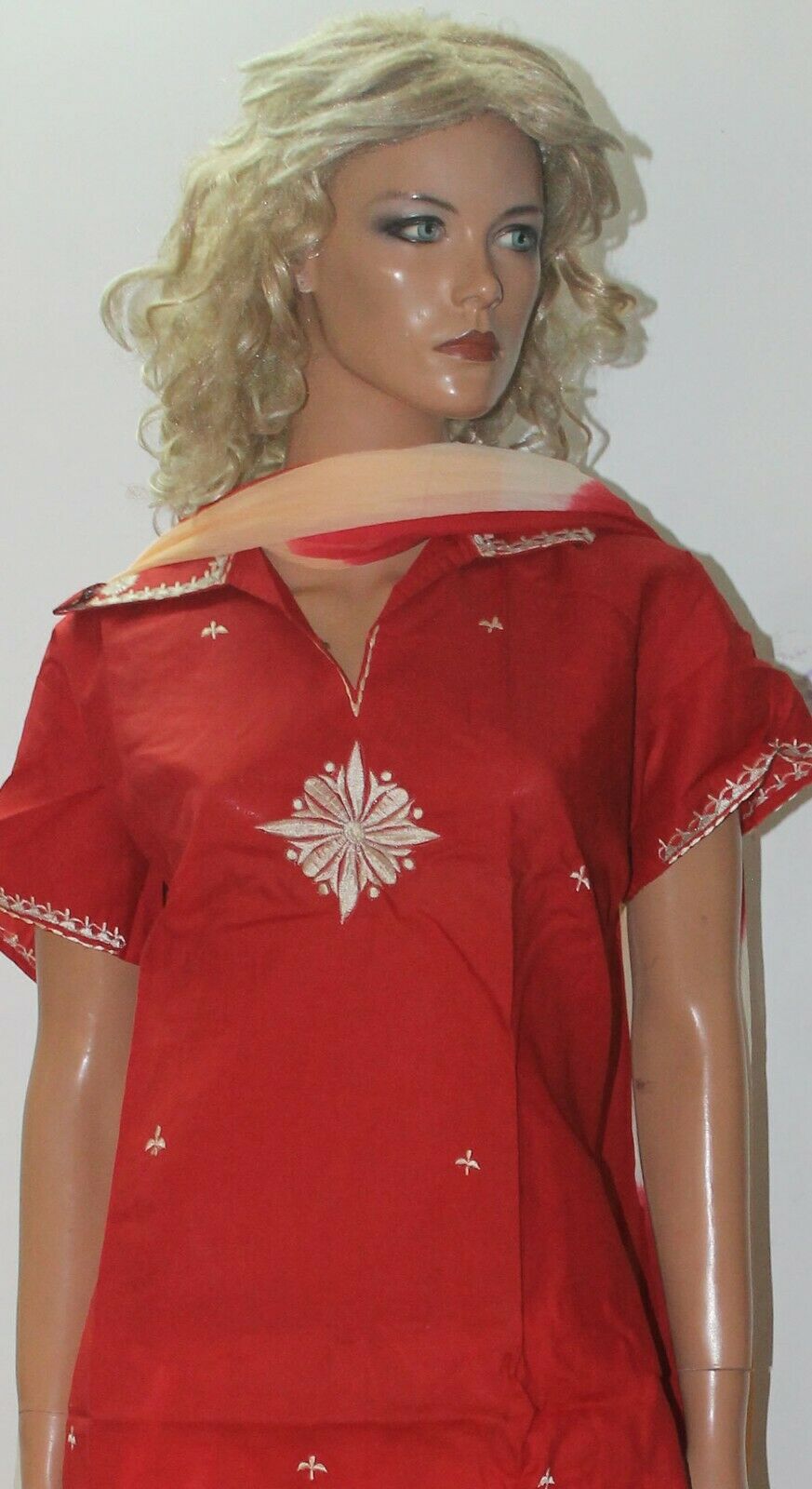 Red cotton Salwar Kameez Suit Set Dress Chest size 42
