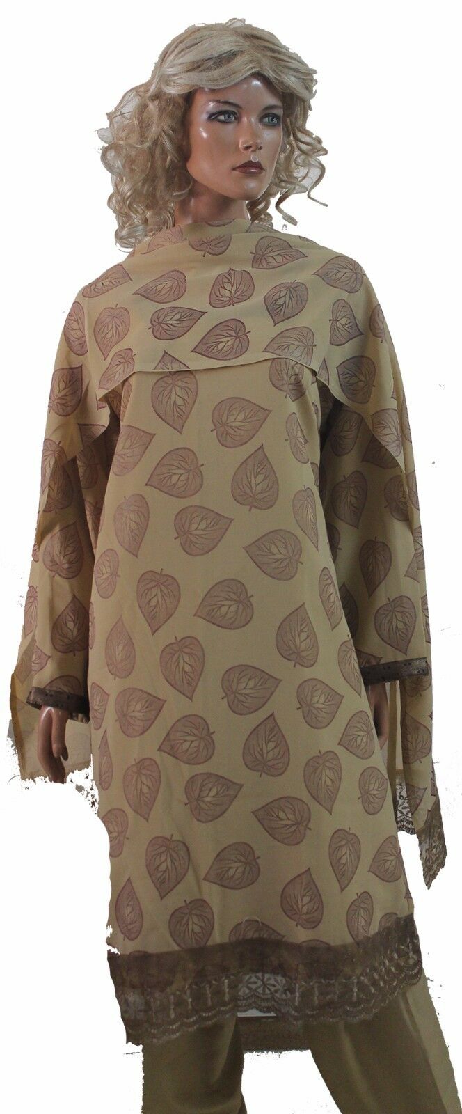Light Brown Chiffon salwar kameez Plus size 52 New arrivals