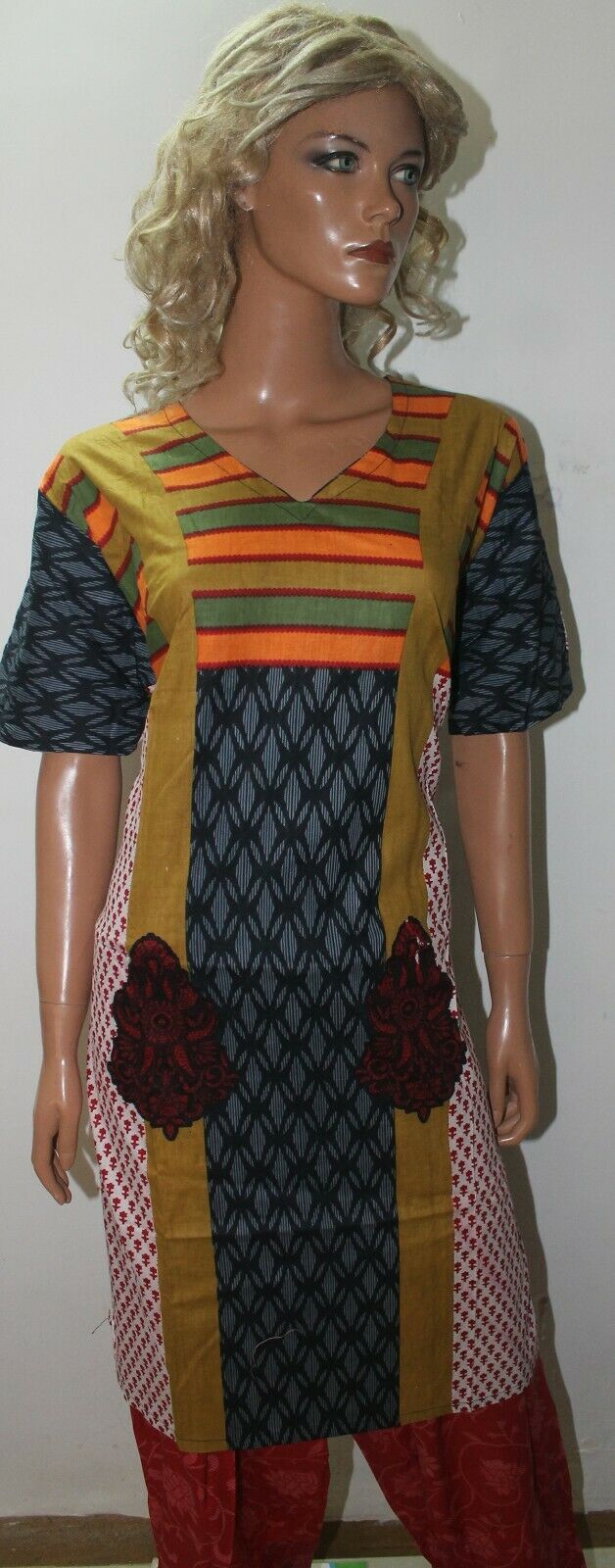 Cotton short sleeves ladies Salwar kameez dress Plus Chest size 52