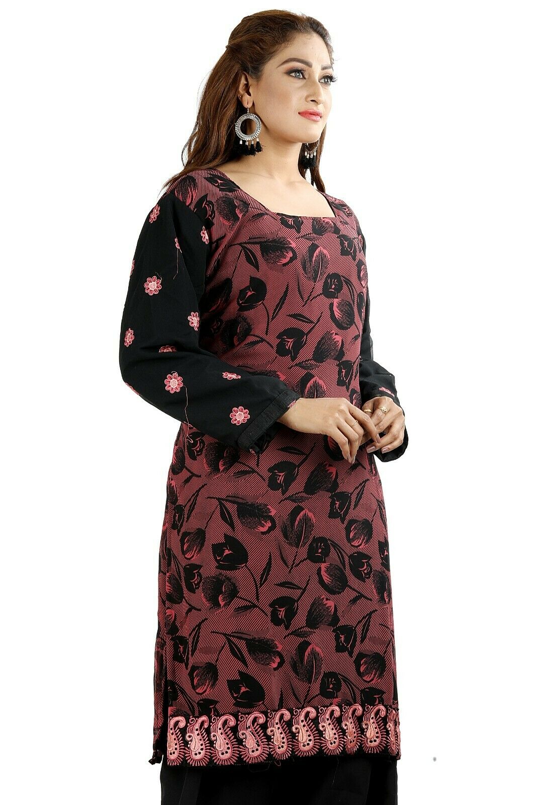 Brown Designer Women India Traditional Dress Salwar kameez chest size 48