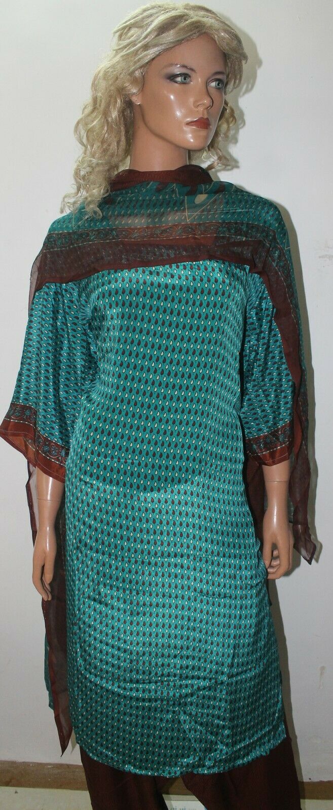 Green Long sleeves ladies Salwar kameez dress Plus Chest size 52