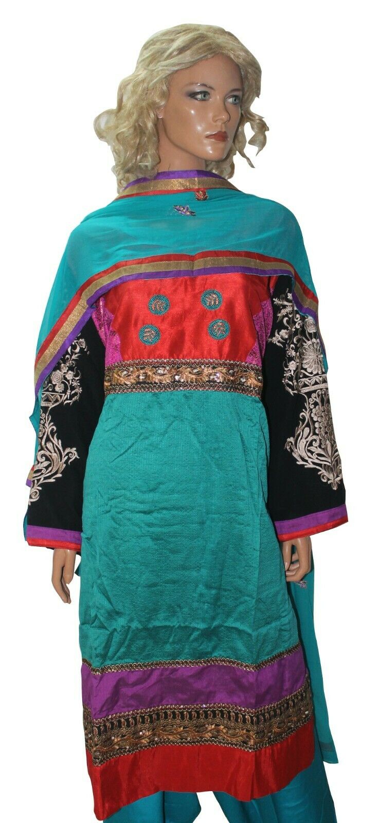 Teal Anarkali salwar Kameez Stylish Indian Wedding Party Chest size 56,58
