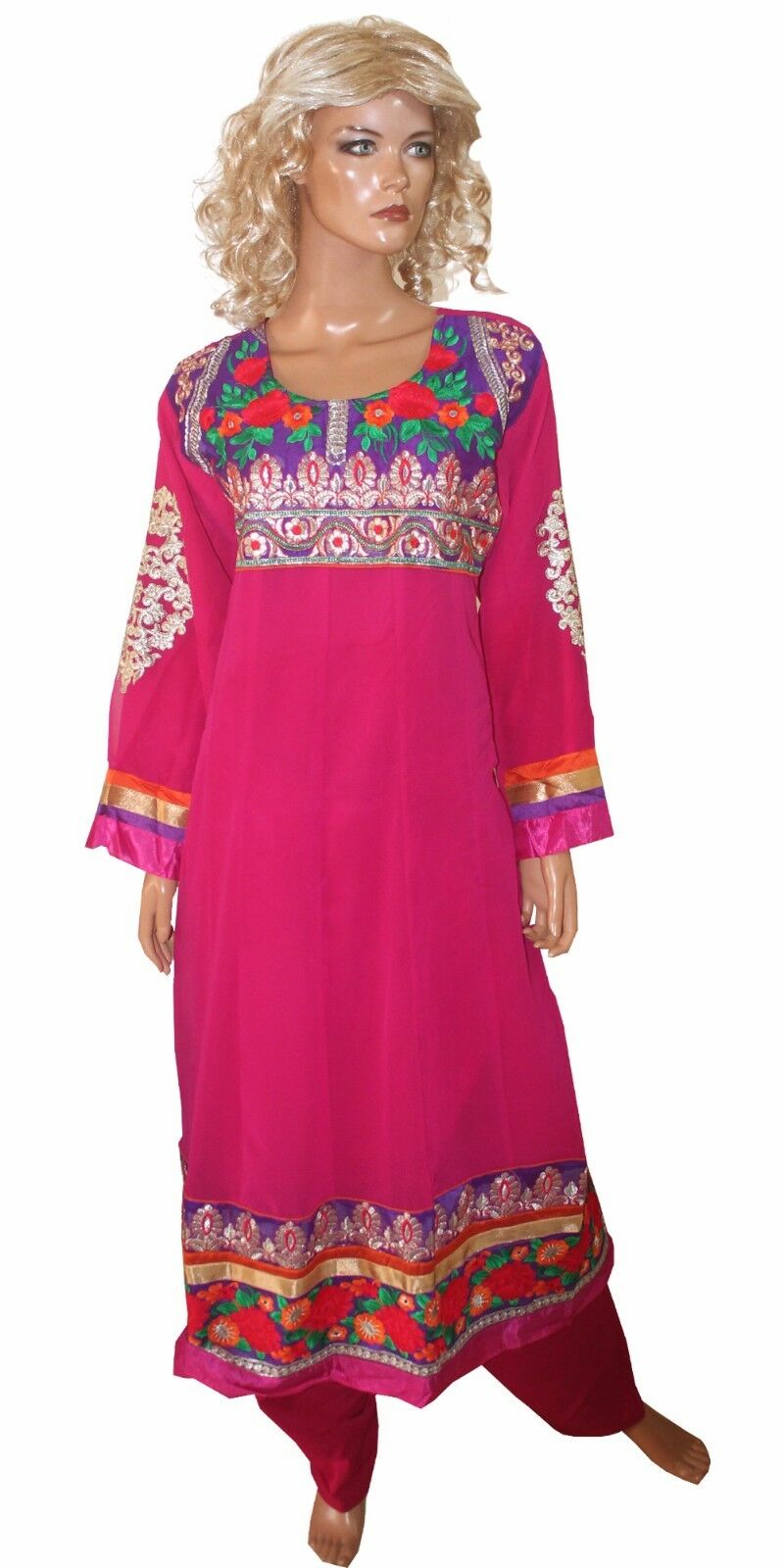 Hot PInk Designer salwar kameez Wedding Party Wear Plus Sz 46 N81