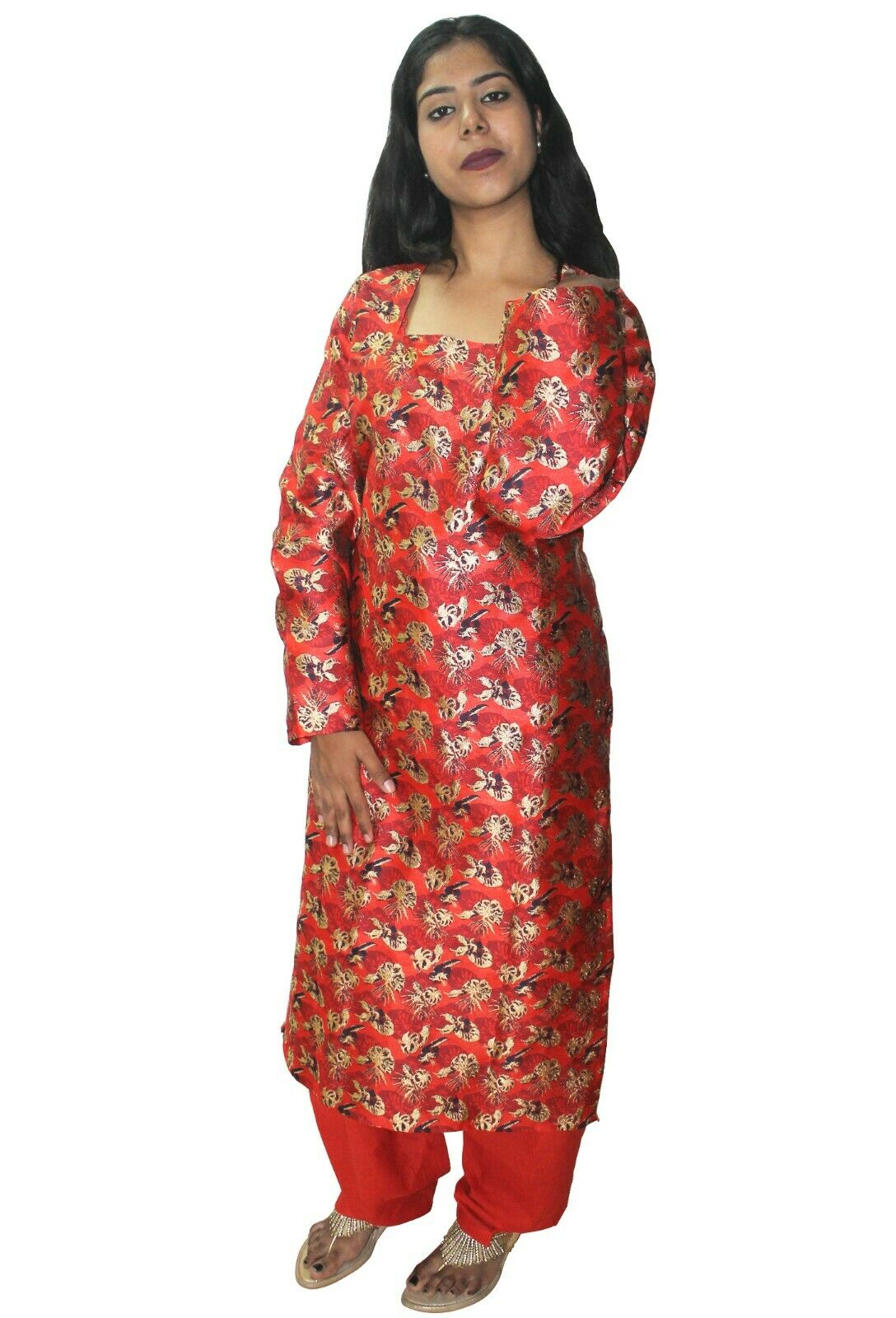 Red Designer Salwar kameez Kurta Dupatta pakistani Chest Size 42
