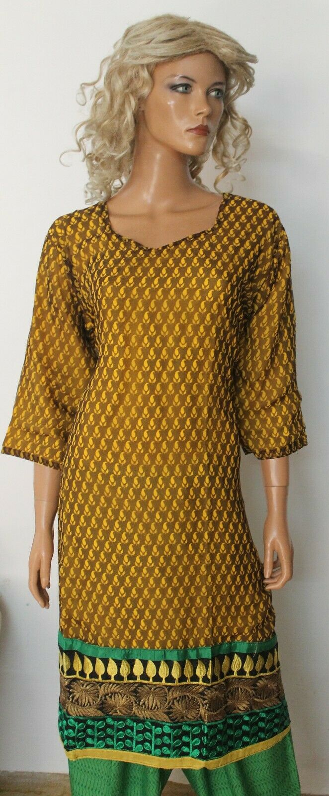 Mustard Yellow Designer Wedding Salwar kameez Chest Plus Size 52