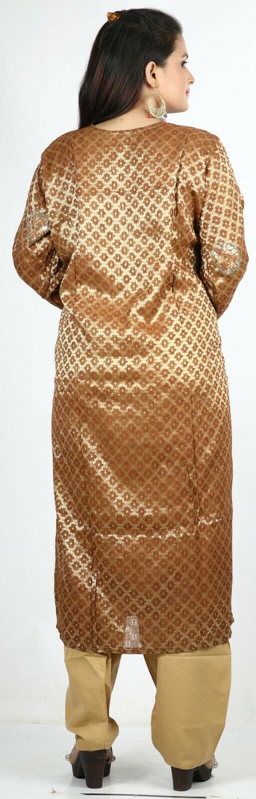 Brown Indian Wedding party Salwar Kameez Plus chest 52 Stitched Ready to Wear