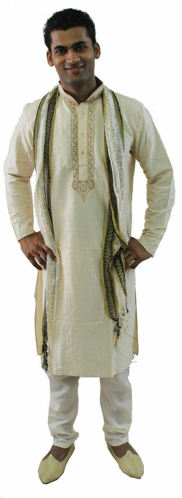 Cream Boys Kurta Pajama Set  For Age ,13,14,15