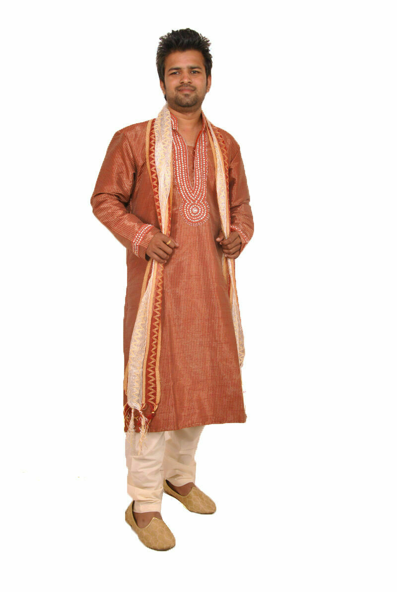 Designer Burgundy Men Kurta Pajama  Indian Wedding Shirt  Wear Sherwani  Shawl