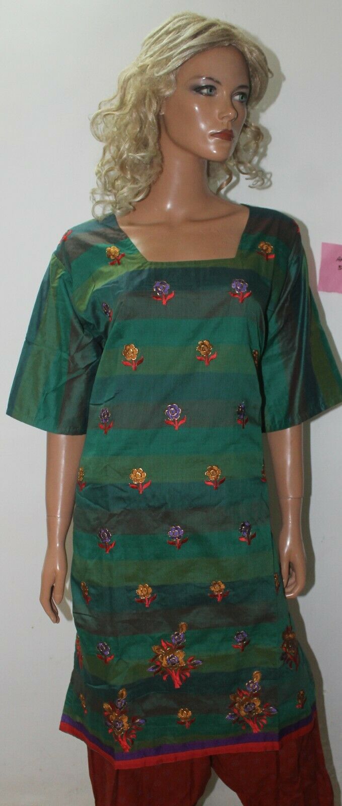 Green Embroidered Cotton Bollywood Collections Salwar kameez Chest Size 52