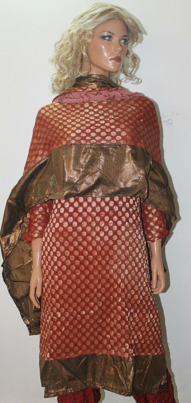 Rust Exclusive Wedding Collections Salwar kameez Chest Plus Size 54