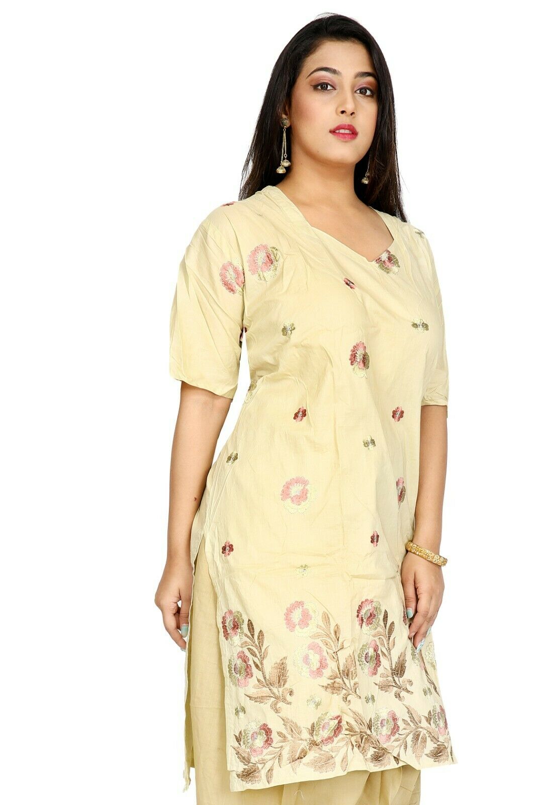 Light Yellow Cotton Summer salwar kameez Plus size 56 Boutique New arrivals