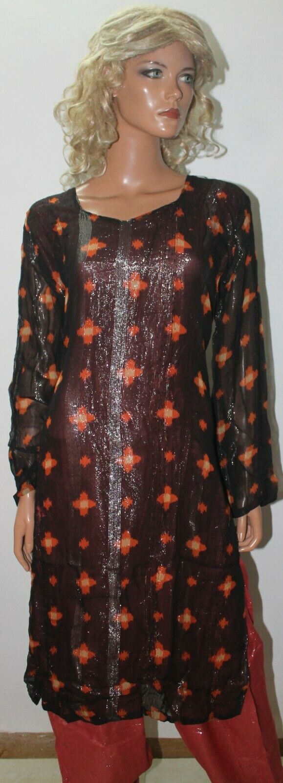 Brown Bollywood Shinny Collections Wedding Stitched Salwar kameez Chest Size 46