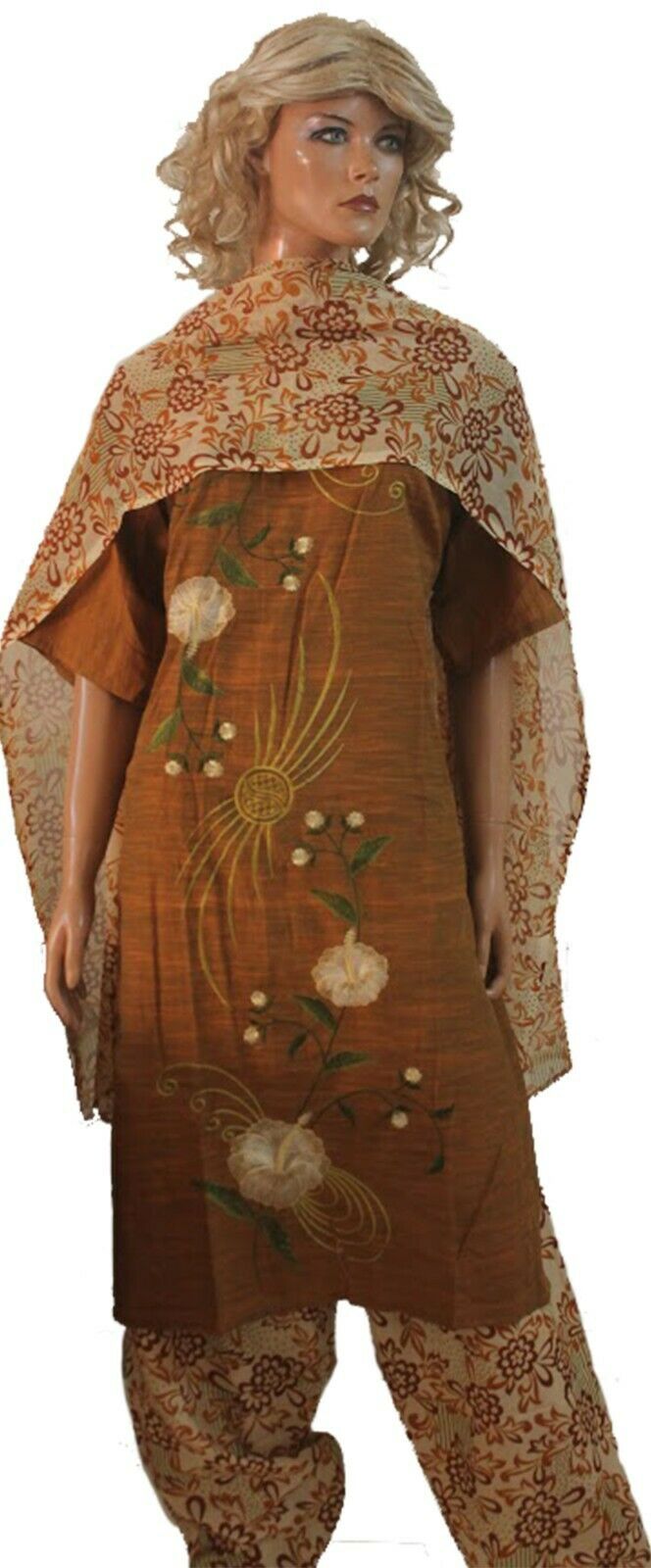 Brown Exclusive Cotton Salwar kameez Chest  size 54 Boutique New arrivals