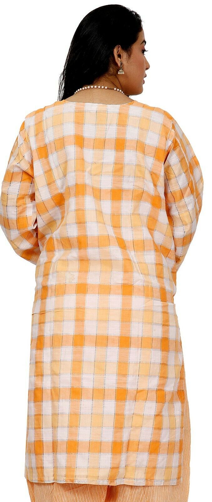 Orange Cotton Designer Ethnic Full Sleeves Salwar kameez chest size 52