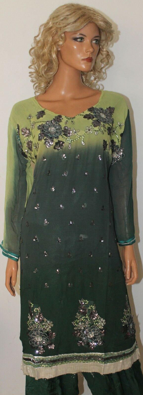 Green Designer wear Dress salwar suit plus size 52