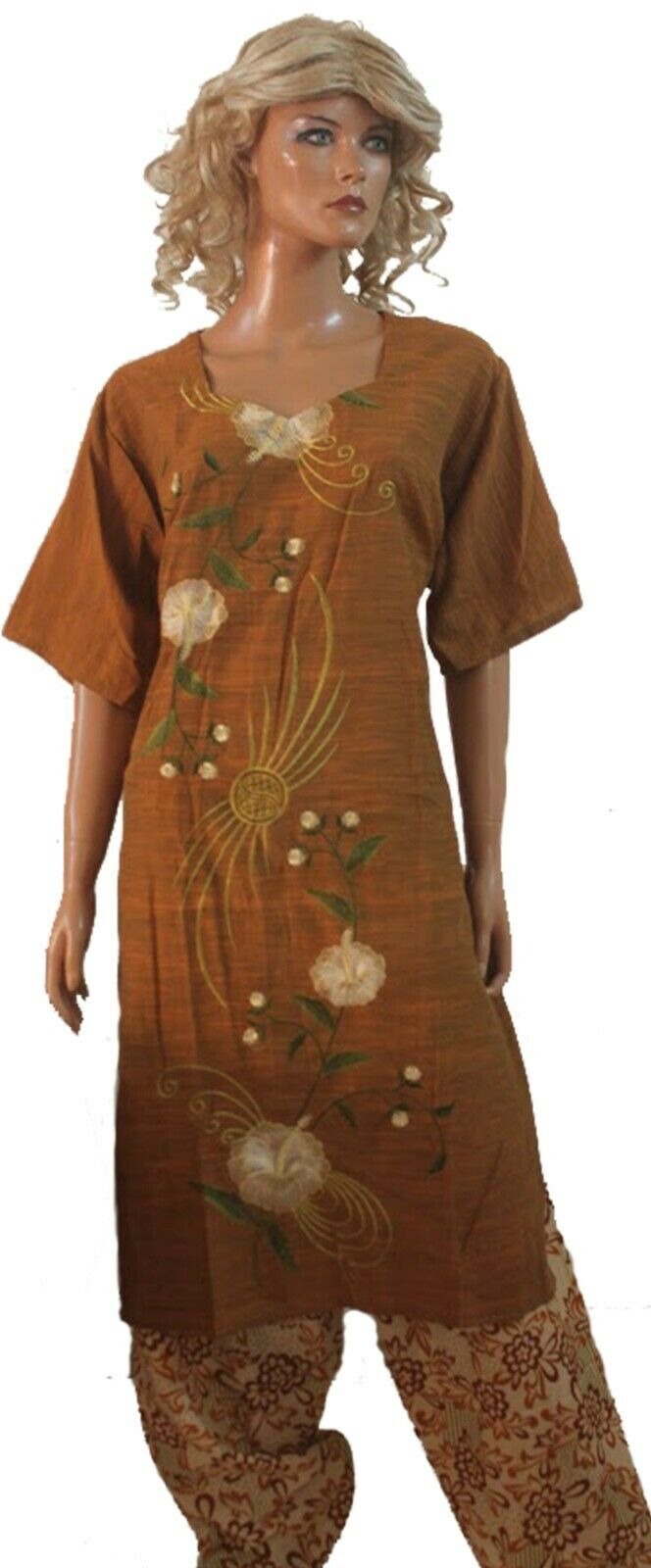 Brown Exclusive Cotton Salwar kameez Chest  size 54 Boutique New arrivals