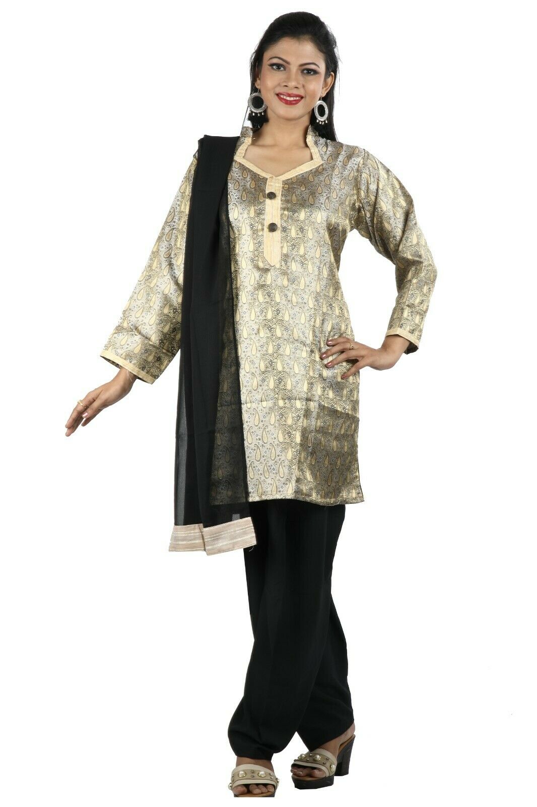 Grey Silk pieces Wedding Party Wear Designer Salwar Kameez chest Plus Size 48