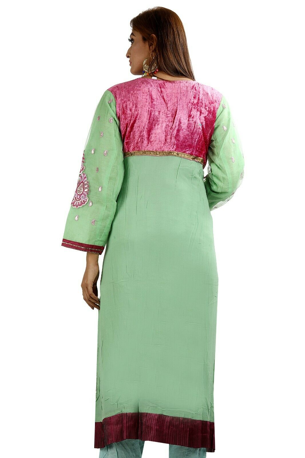 Green Blue Anarkali salwar Kameez Stylish Wedding Party Chest size 44 & 50