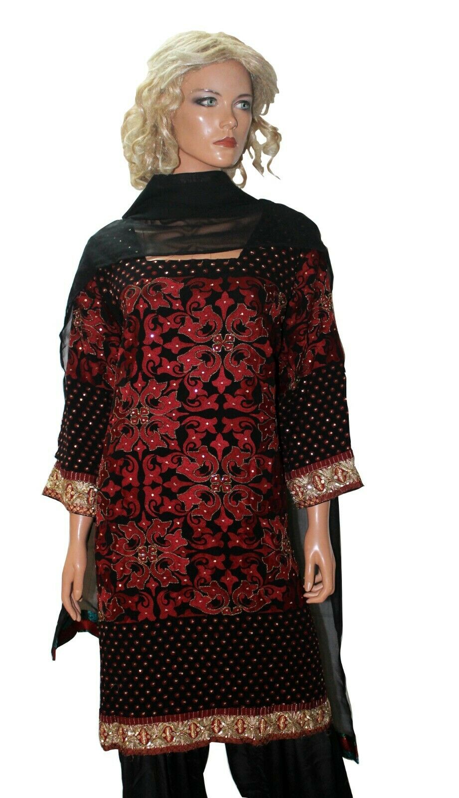 Black Designer Party Wear Dress Salwar kameez Plus chest size 52