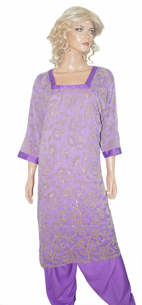 Purple Wedding Party Designer Chest 54 New Salwar kameez Dress