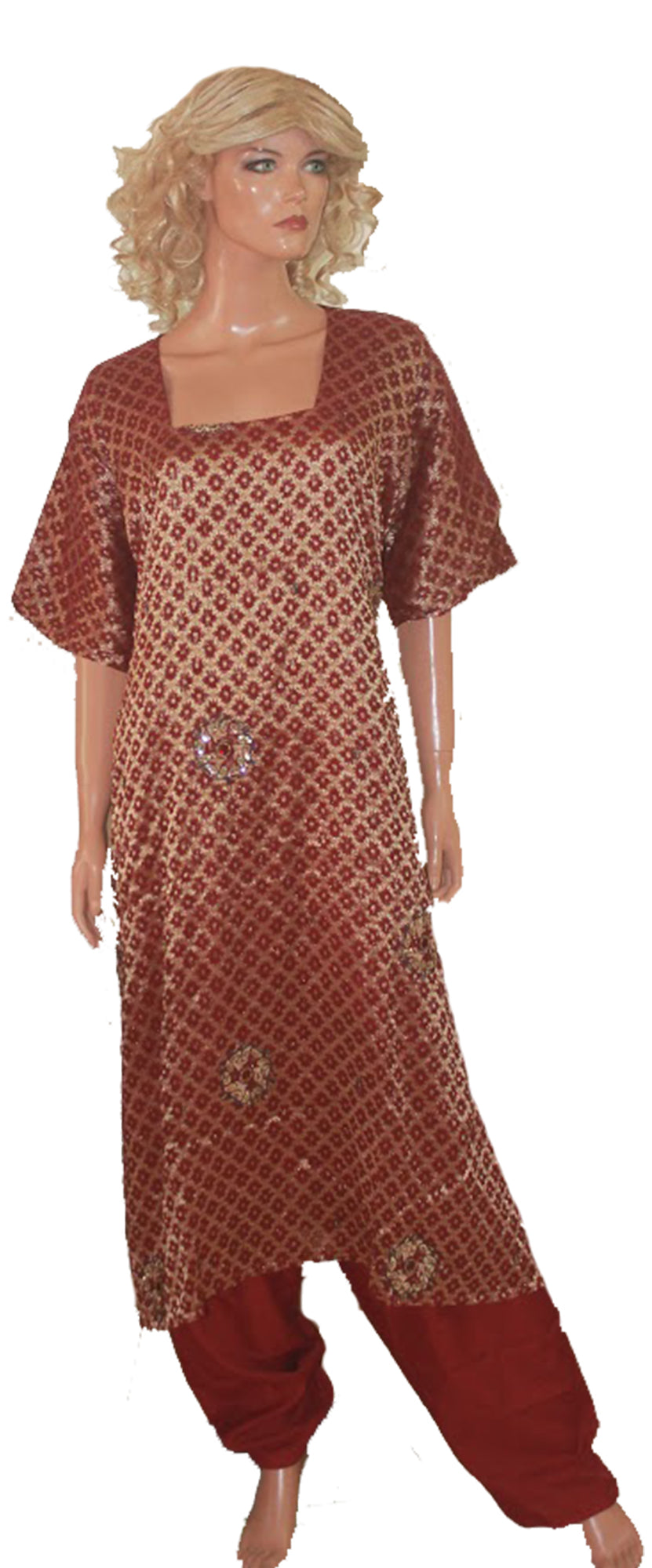 Burgundy Wedding party wear Formal Salwar kameez Dress Plus Sizes