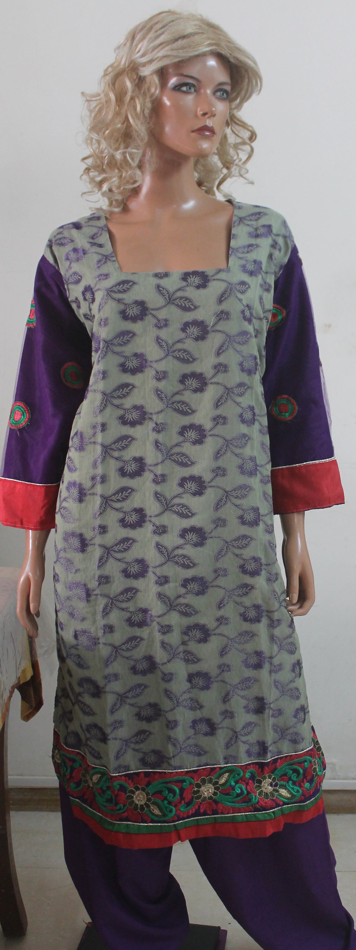 Purple Designer Formal Salwar kameez Dress Plus Size 52