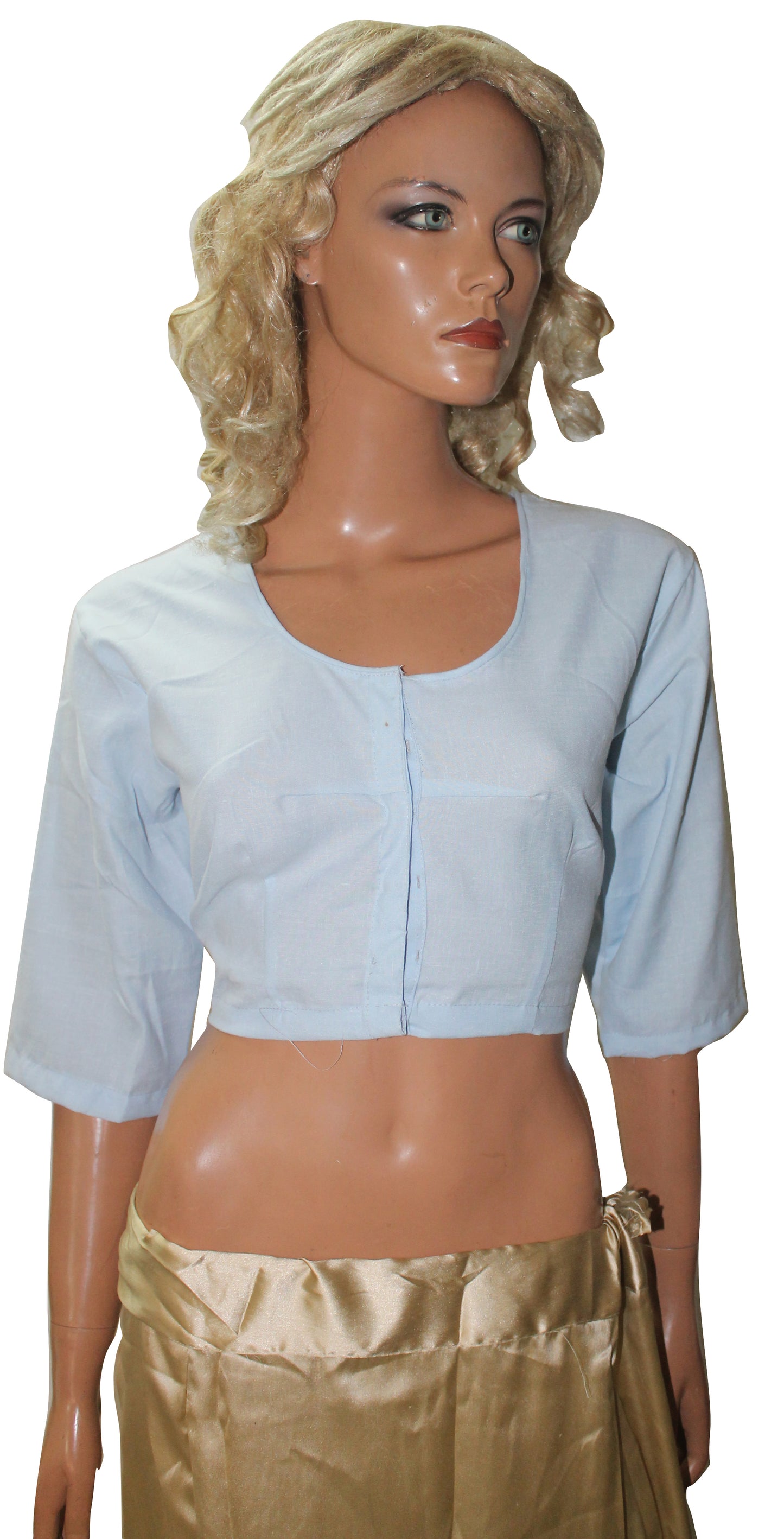 Light Blue Sari Choli Blouse Crop Top Chest Size 42