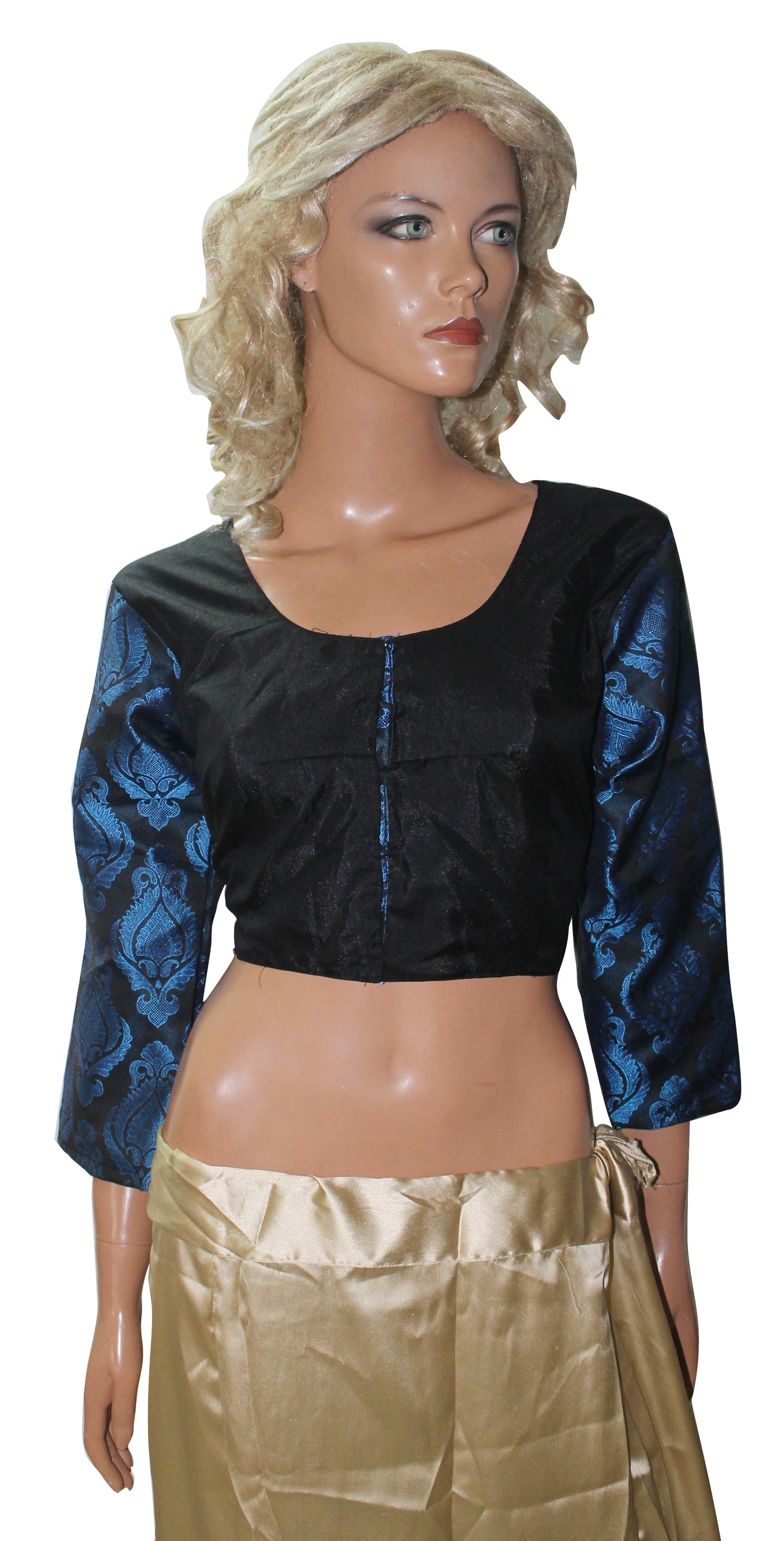 Blue Sari Choli Blouse Crop Top Chest Size 40