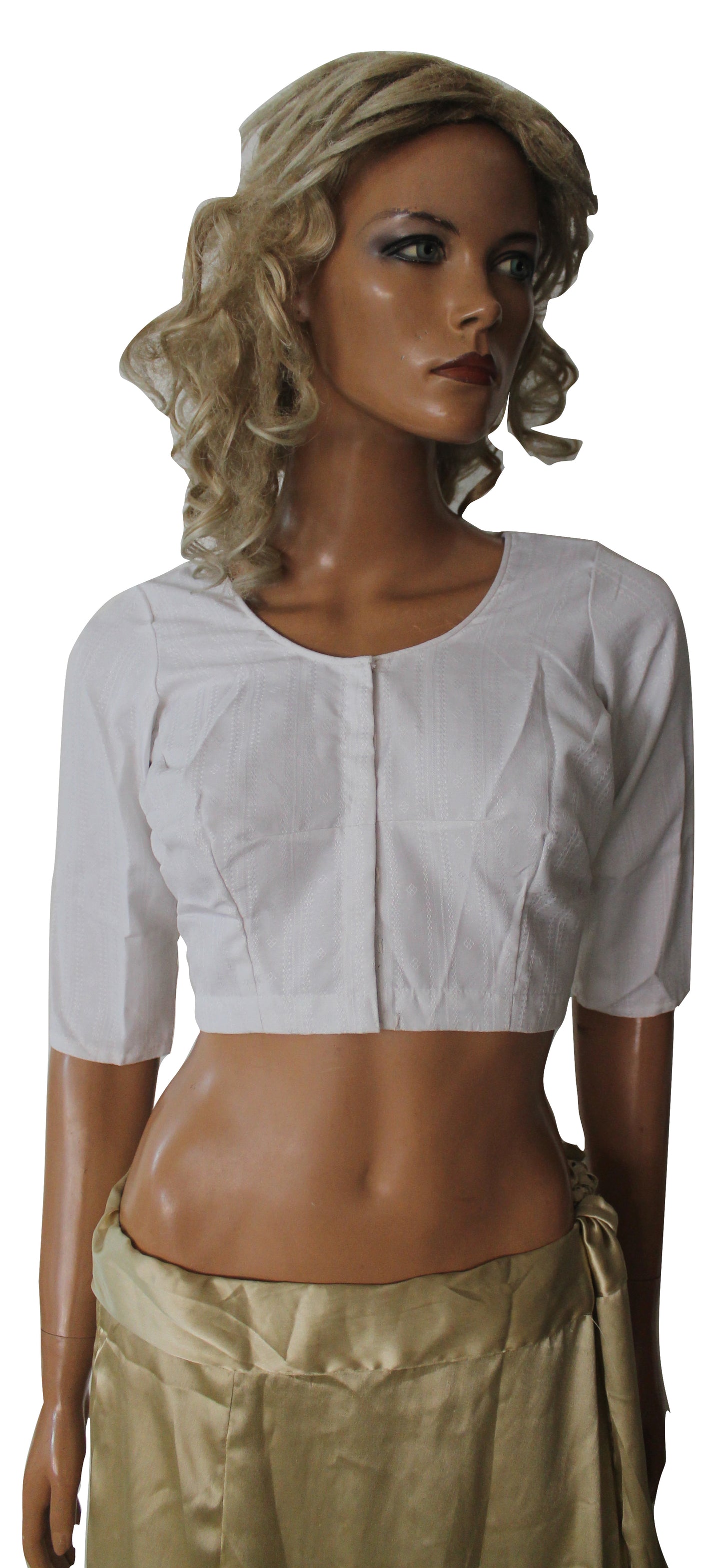 White Sari Choli Blouse Crop Top Chest Size 36