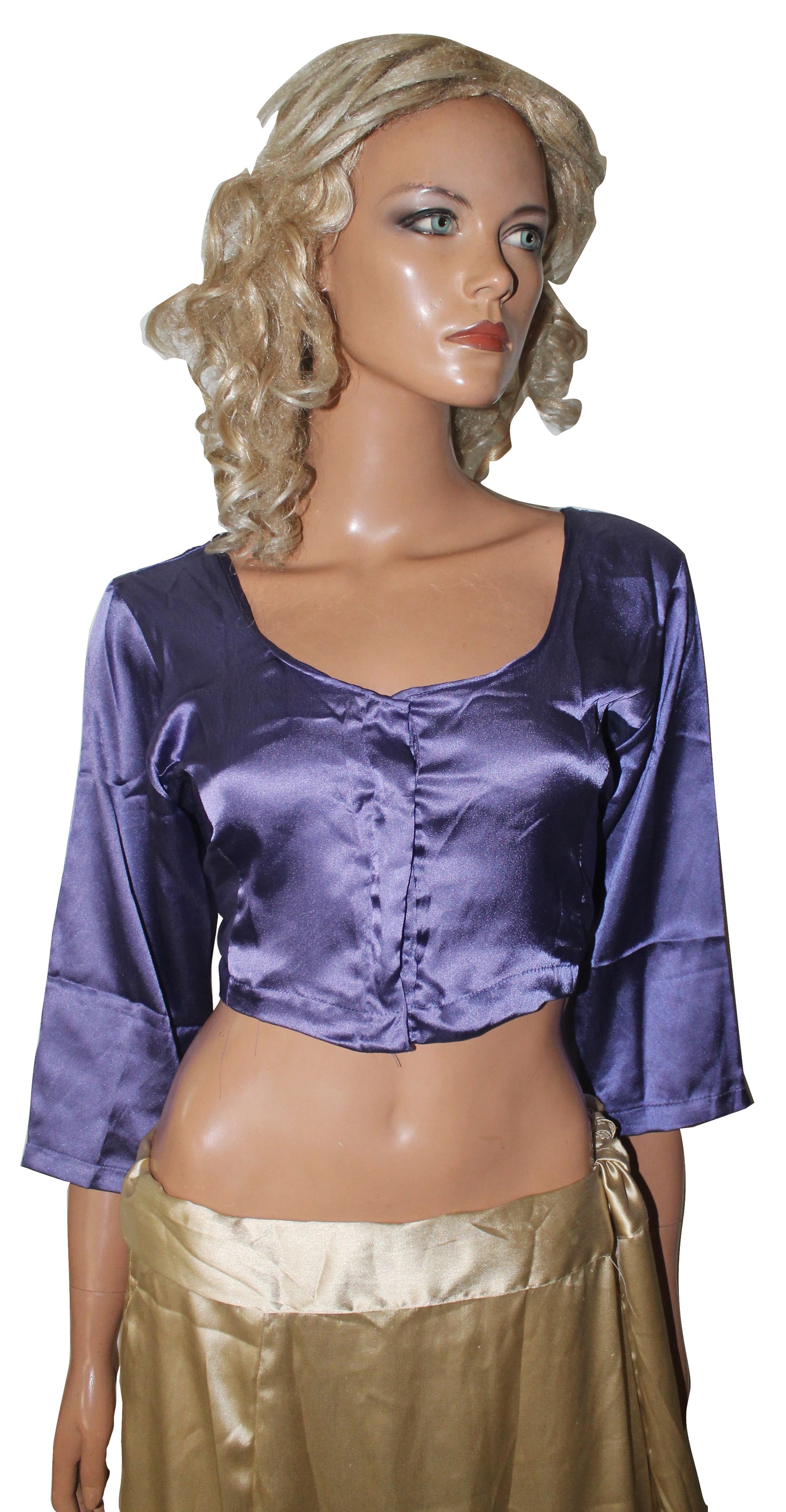 Purple Saree Choli Blouse Crop Top Chest Size 42
